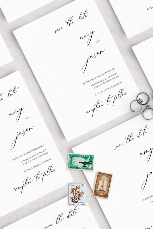 Elegant and simple wedding invitation The Wedding Crest Lab