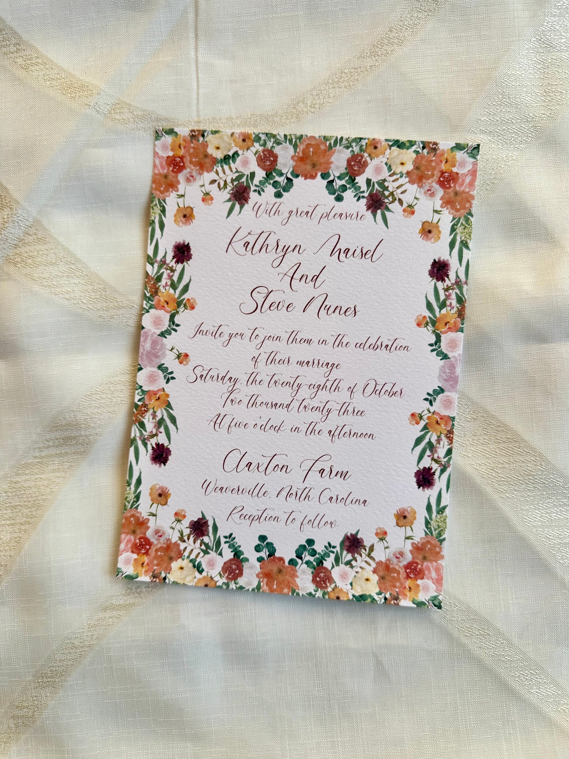 Custom Save the Date with watercolor flowers or single invitation The Wedding Crest Lab