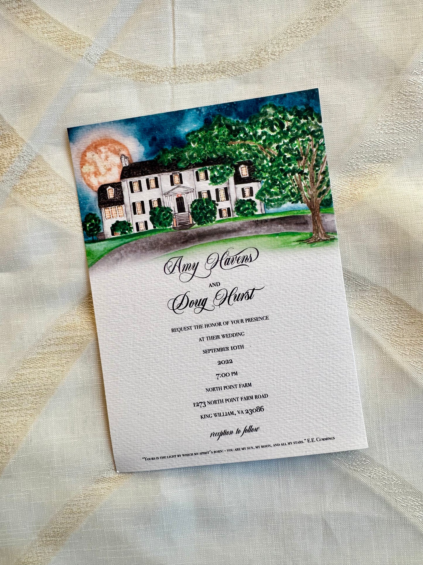 Custom Save the Date with watercolor flowers or single invitation The Wedding Crest Lab
