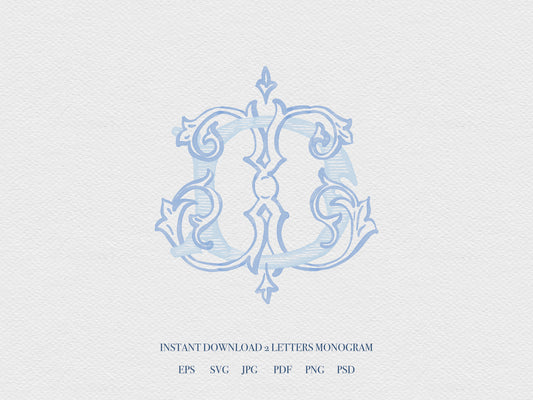 2 Letter Monogram with Letters DX XD| Digital Download - Wedding Monogram SVG, Personal Logo, Wedding Logo for Wedding Invitations The Wedding Crest Lab