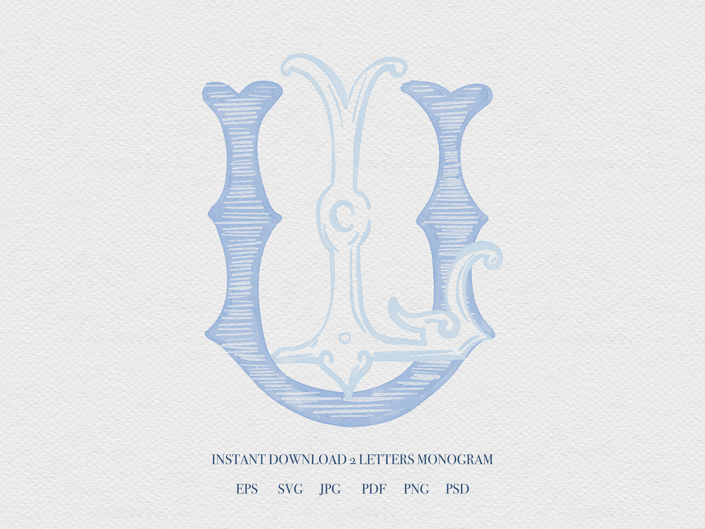 2 Letter Monogram with Letters LU UL | Digital Download - Wedding Monogram SVG, Personal Logo, Wedding Logo for Wedding Invitations The Wedding Crest Lab