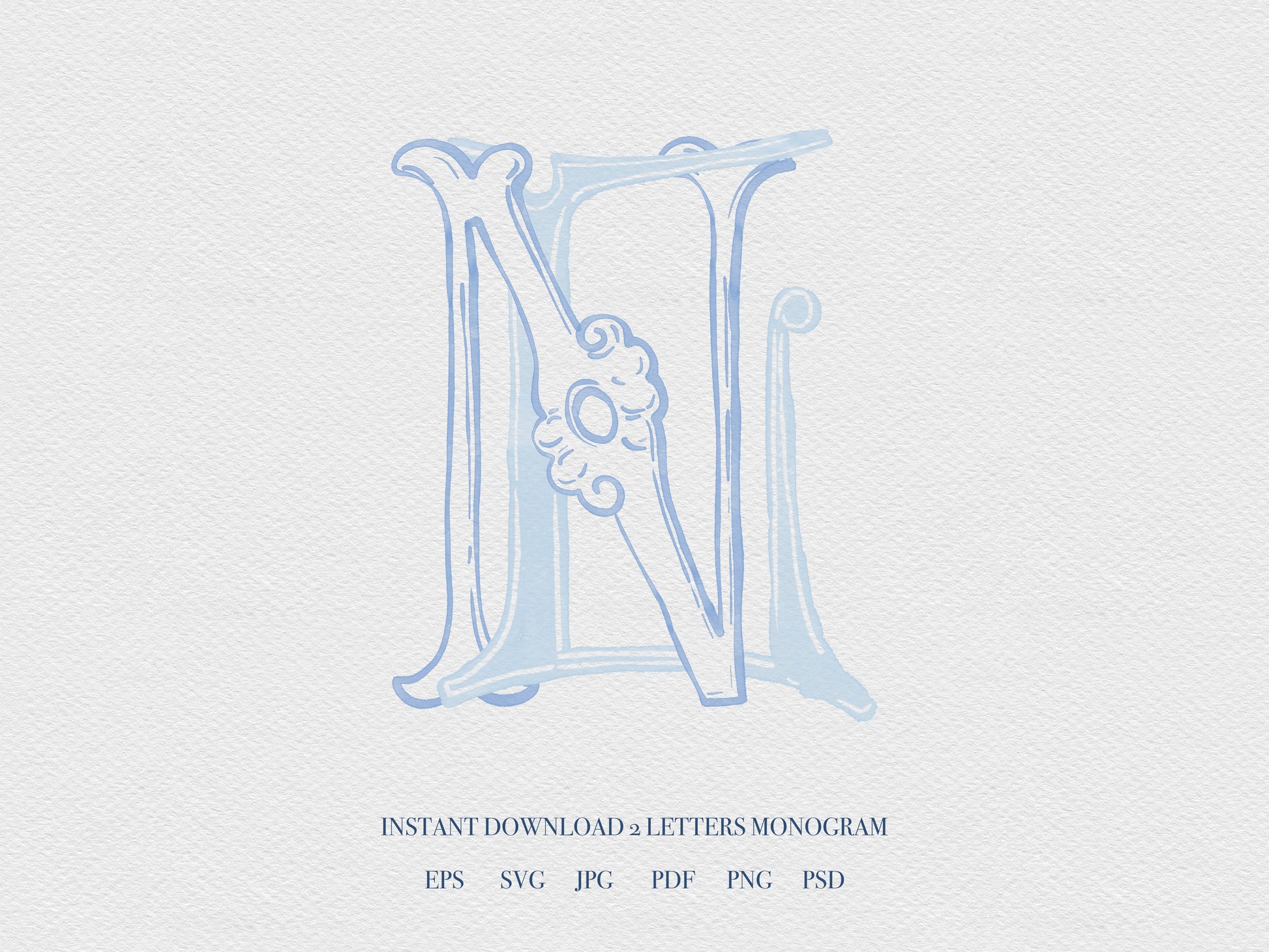 2 Letter Monogram with Letters LN NL | Digital Download - Wedding Monogram SVG, Personal Logo, Wedding Logo for Wedding Invitations The Wedding Crest Lab