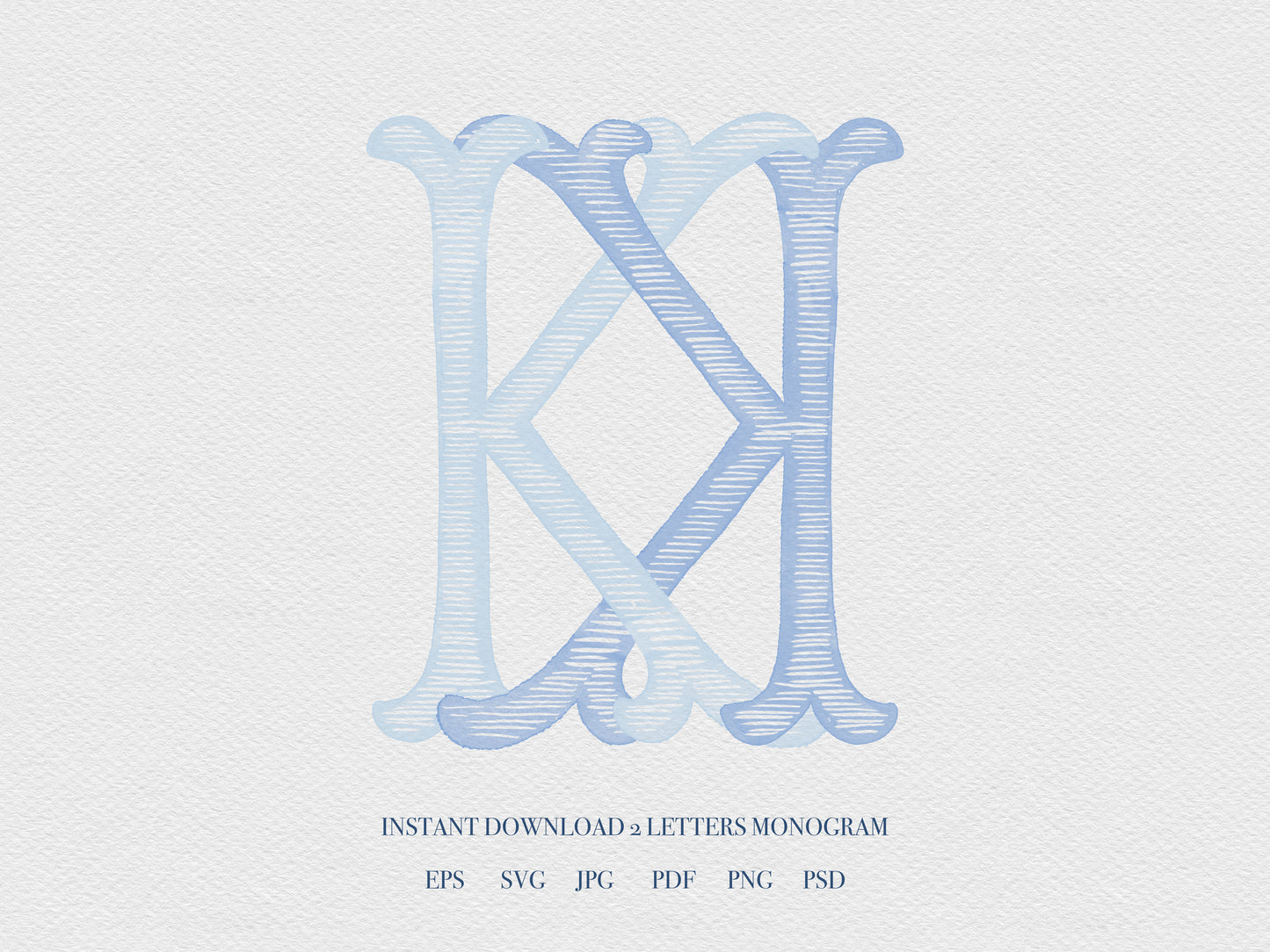 2 Letter Monogram with Letters KK | Digital Download - Wedding Monogram SVG, Personal Logo, Wedding Logo for Wedding Invitations The Wedding Crest Lab