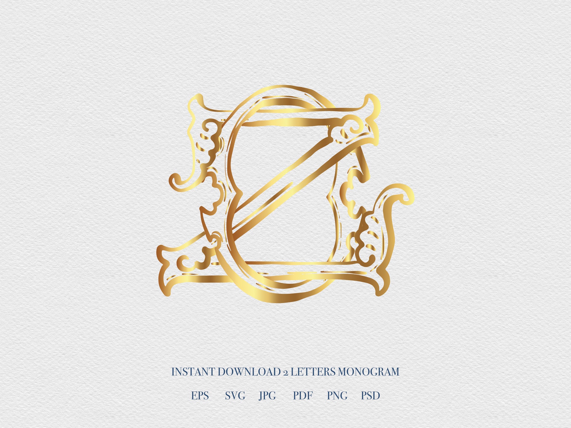 2 Letter Monogram with Letters OZ ZO | Digital Download - Wedding Monogram SVG, Personal Logo, Wedding Logo for Wedding Invitations The Wedding Crest Lab