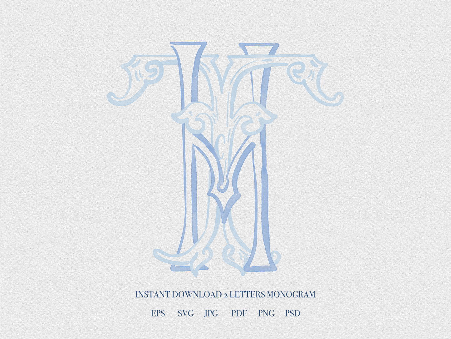2 Letter Monogram with Letters HT TH | Digital Download - Wedding Monogram SVG, Personal Logo, Wedding Logo for Wedding Invitations The Wedding Crest Lab