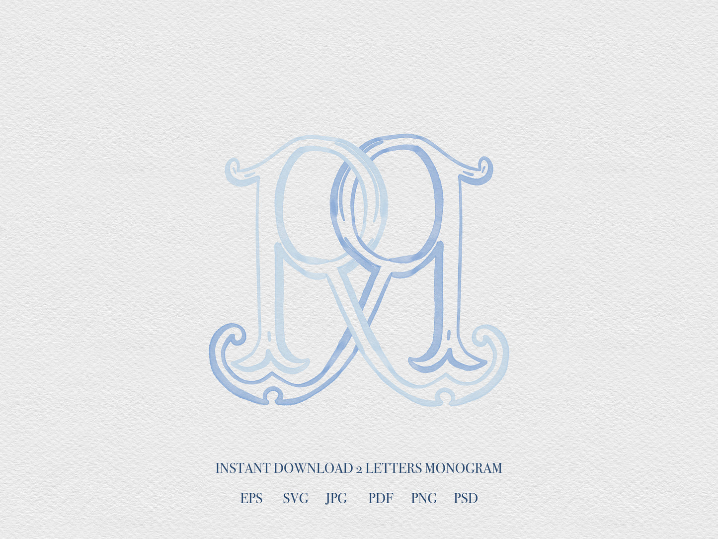 2 Letter Monogram with Letters RR | Digital Download - Wedding Monogram SVG, Personal Logo, Wedding Logo for Wedding Invitations The Wedding Crest Lab