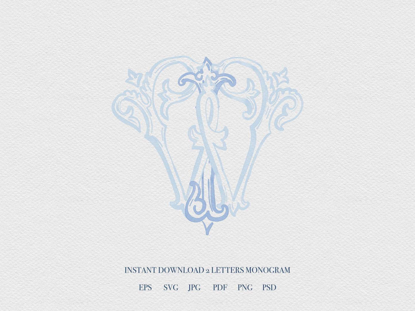 2 Letter Monogram with Letters IW WI | Digital Download - Wedding Monogram SVG, Personal Logo, Wedding Logo for Wedding Invitations The Wedding Crest Lab