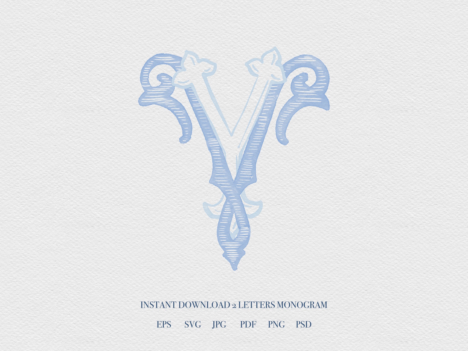 2 Letter Monogram with Letters YV VY | Digital Download - Wedding Monogram SVG, Personal Logo, Wedding Logo for Wedding Invitations The Wedding Crest Lab