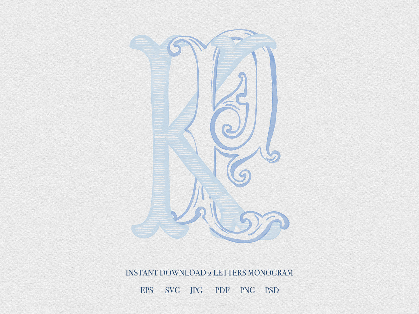 2 Letter Monogram with Letters KP PK | Digital Download - Wedding Monogram SVG, Personal Logo, Wedding Logo for Wedding Invitations The Wedding Crest Lab