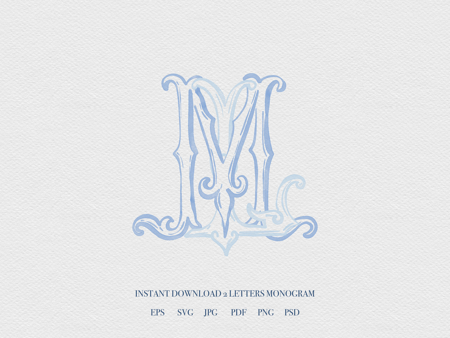2 Letter Monogram with Letters LM ML | Digital Download - Wedding Monogram SVG, Personal Logo, Wedding Logo for Wedding Invitations The Wedding Crest Lab