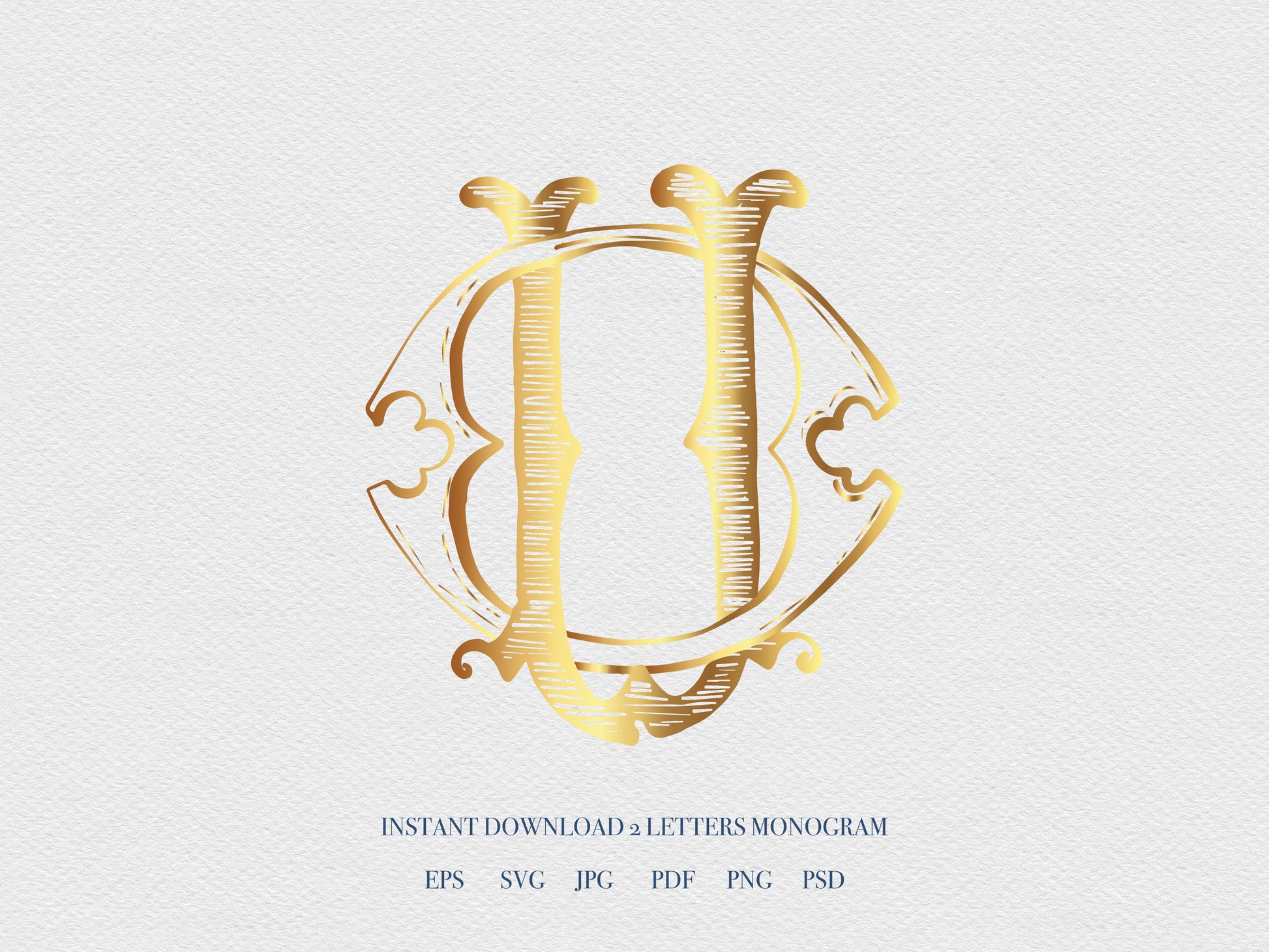 2 Letter Monogram with Letters OU UO | Digital Download - Wedding Monogram SVG, Personal Logo, Wedding Logo for Wedding Invitations The Wedding Crest Lab
