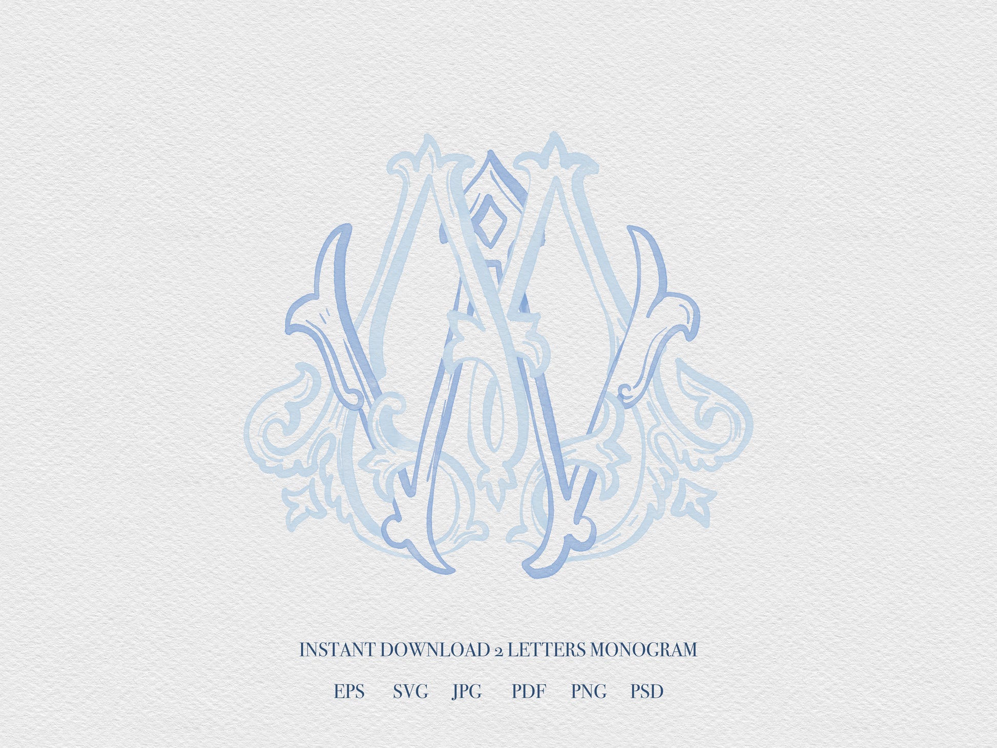 2 Letter Monogram with Letters WM MW | Digital Download - Wedding Monogram SVG, Personal Logo, Wedding Logo for Wedding Invitations The Wedding Crest Lab