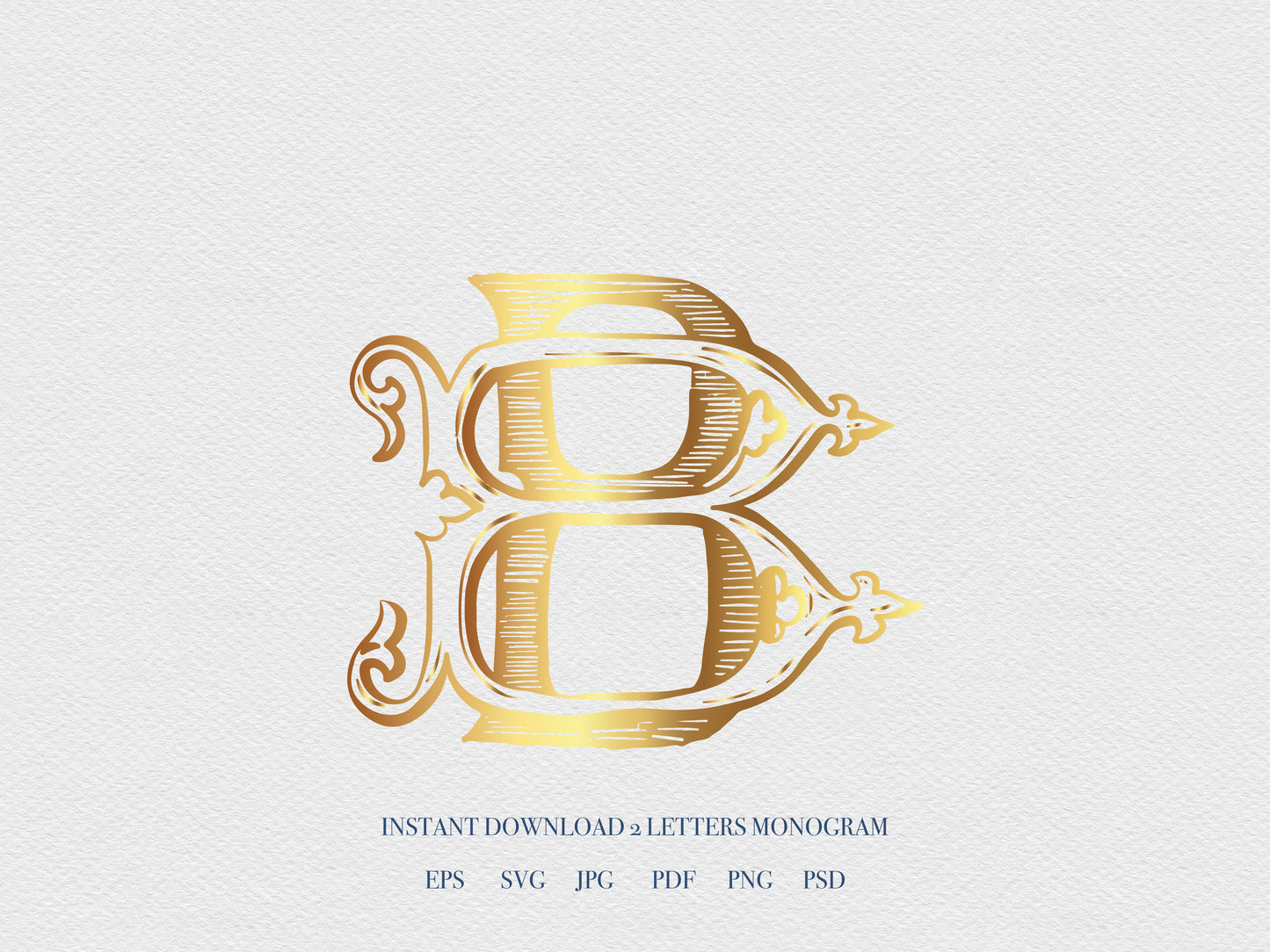 2 Letter Monogram with Letters BB | Digital Download - Wedding Monogram SVG, Personal Logo, Wedding Logo for Wedding Invitations
