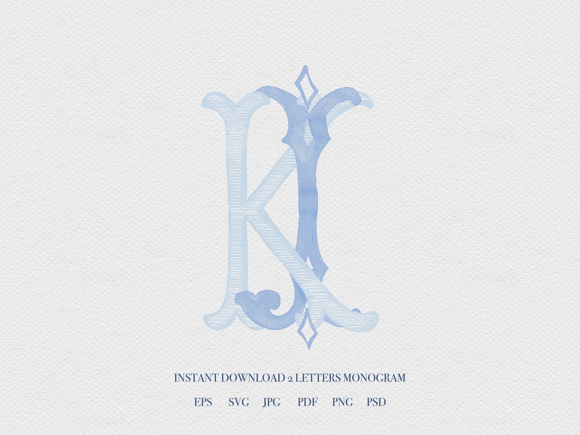 2 Letter Monogram with Letters JK KJ | Digital Download - Wedding Monogram SVG, Personal Logo, Wedding Logo for Wedding Invitations The Wedding Crest Lab