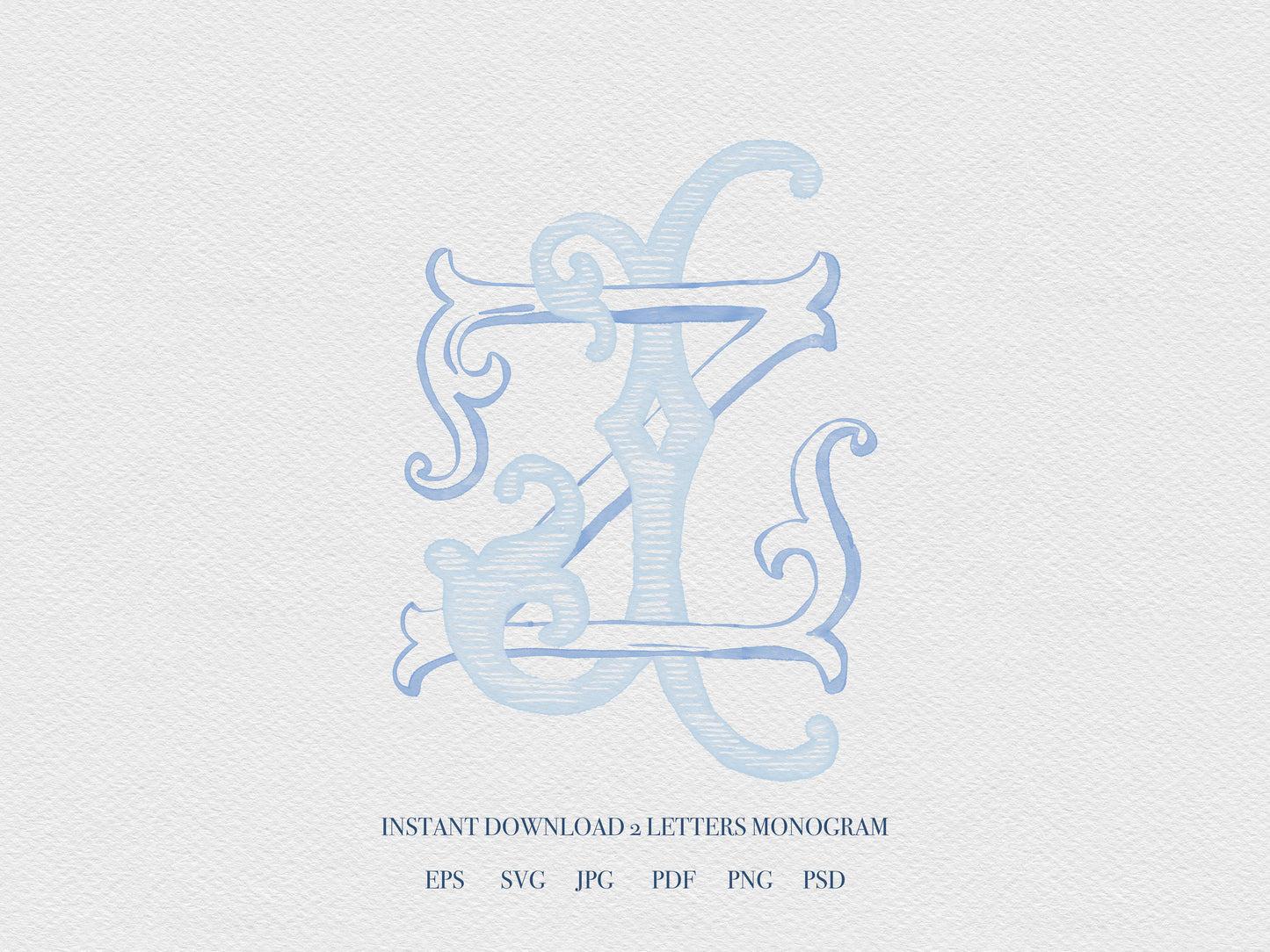 2 Letter Monogram with Letters JZ ZJ| Digital Download - Wedding Monogram SVG, Personal Logo, Wedding Logo for Wedding Invitations The Wedding Crest Lab