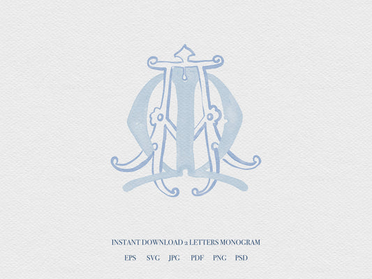 2 Letter Monogram with Letters MA | Digital Download - Wedding Monogram SVG, Personal Logo, Wedding Logo for Wedding Invitations The Wedding Crest Lab