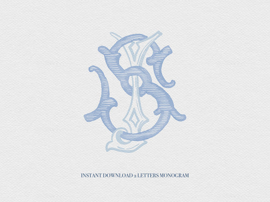 2 Letter Monogram with Letters SJ | Digital Download - Wedding Monogram SVG, Personal Logo, Wedding Logo for Wedding Invitations