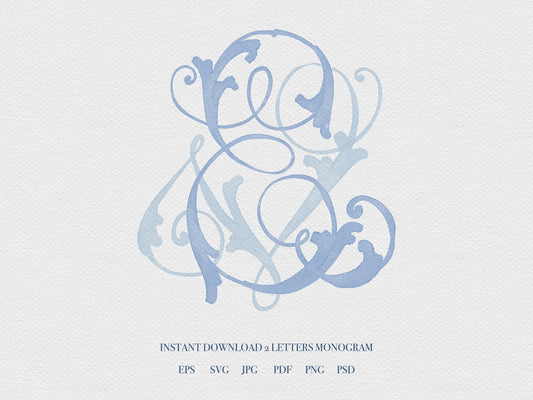 2 Letter Monogram with Letters WE | Digital Download - Wedding Monogram SVG, Personal Logo, Wedding Logo for Wedding Invitations The Wedding Crest Lab