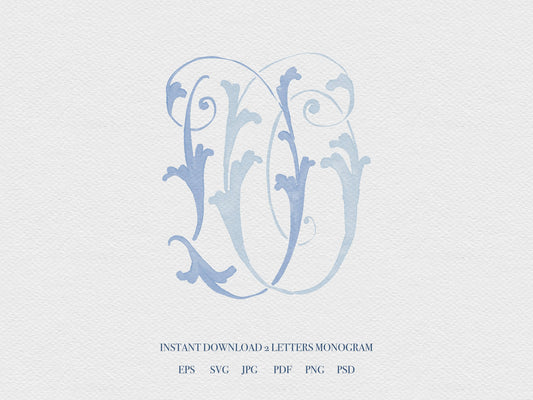 2 Letter Monogram with Letters DO | Digital Download - Wedding Monogram SVG, Personal Logo, Wedding Logo for Wedding Invitations The Wedding Crest Lab