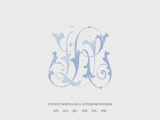 2 Letter Monogram with Letters DR | Digital Download - Wedding Monogram SVG, Personal Logo, Wedding Logo for Wedding Invitations The Wedding Crest Lab