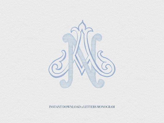 2 Letter Monogram with Letters AN | Digital Download - Wedding Monogram SVG, Personal Logo, Wedding Logo for Wedding Invitations The Wedding Crest Lab
