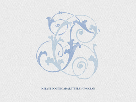 2 Letter Monogram with Letters FC | Digital Download - Wedding Monogram SVG, Personal Logo, Wedding Logo for Wedding Invitations
