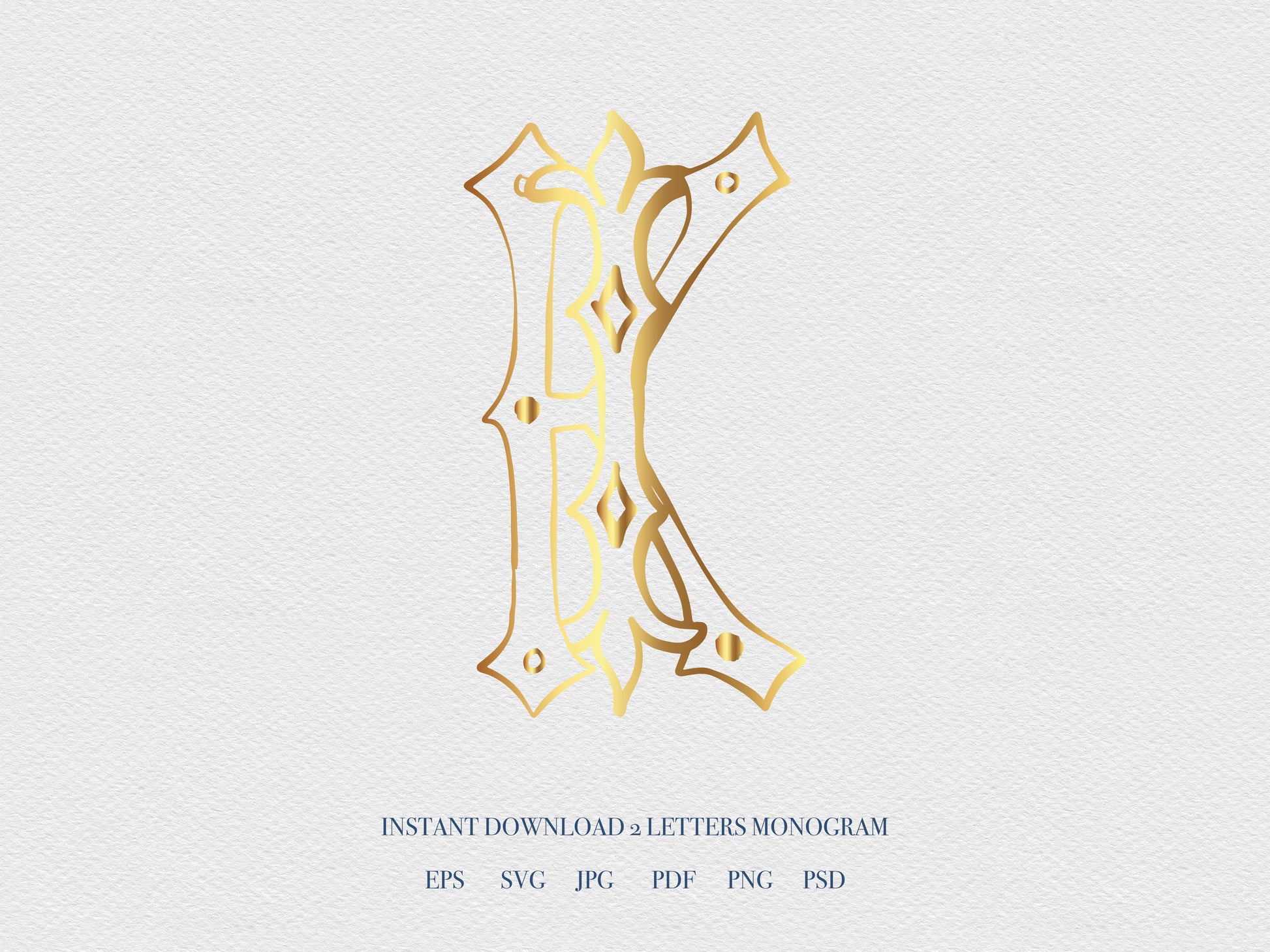 2 Letter Monogram with Letters KI IK | Digital Download - Wedding Monogram SVG, Personal Logo, Wedding Logo for Wedding Invitations The Wedding Crest Lab