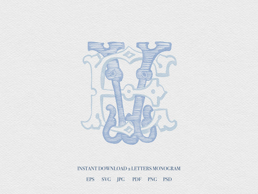2 Letter Monogram with Letters EV | Digital Download - Wedding Monogram SVG, Personal Logo, Wedding Logo for Wedding Invitations The Wedding Crest Lab