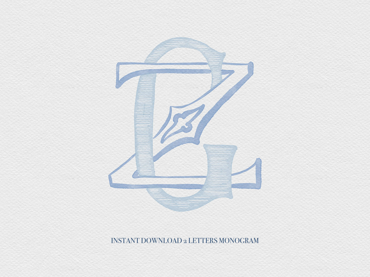 2 Letter Monogram with Letters GZ | Digital Download - Wedding Monogram SVG, Personal Logo, Wedding Logo for Wedding Invitations The Wedding Crest Lab