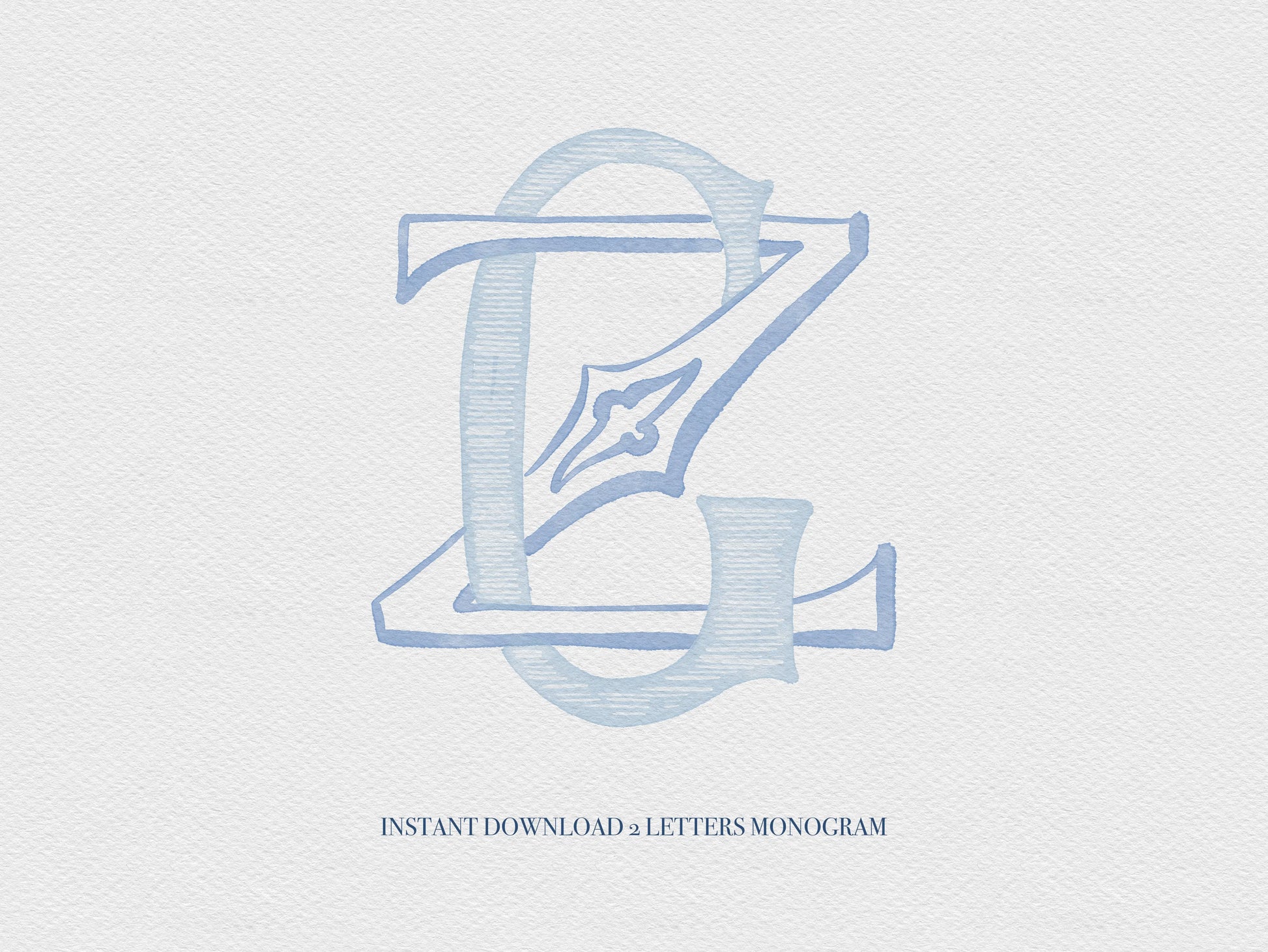 2 Letter Monogram with Letters GZ | Digital Download - Wedding Monogram SVG, Personal Logo, Wedding Logo for Wedding Invitations The Wedding Crest Lab
