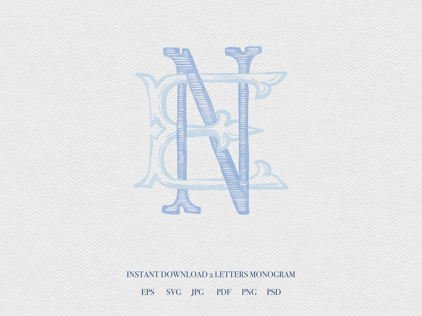 2 Letter Monogram with Letters NE | Digital Download - Wedding Monogram SVG, Personal Logo, Wedding Logo for Wedding Invitations The Wedding Crest Lab