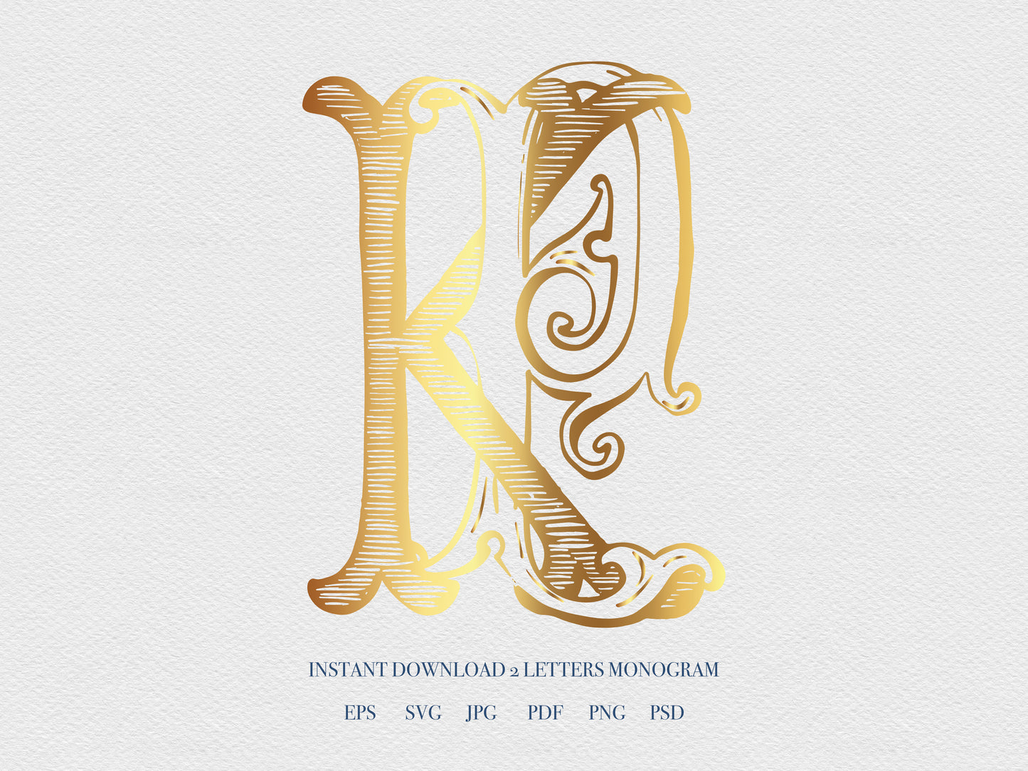 2 Letter Monogram with Letters KP PK | Digital Download - Wedding Monogram SVG, Personal Logo, Wedding Logo for Wedding Invitations The Wedding Crest Lab