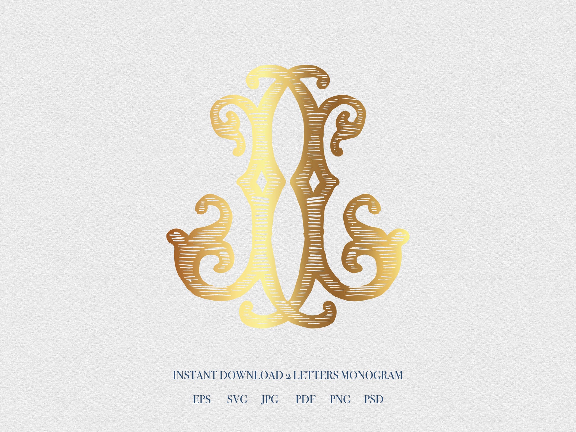 2 Letter Monogram with Letters JJ | Digital Download - Wedding Monogram SVG, Personal Logo, Wedding Logo for Wedding Invitations The Wedding Crest Lab