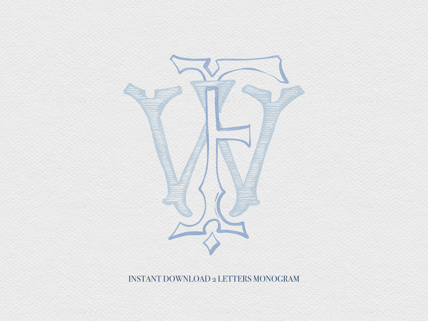 2 Letter Monogram with Letters WF | Digital Download - Wedding Monogram SVG, Personal Logo, Wedding Logo for Wedding Invitations The Wedding Crest Lab