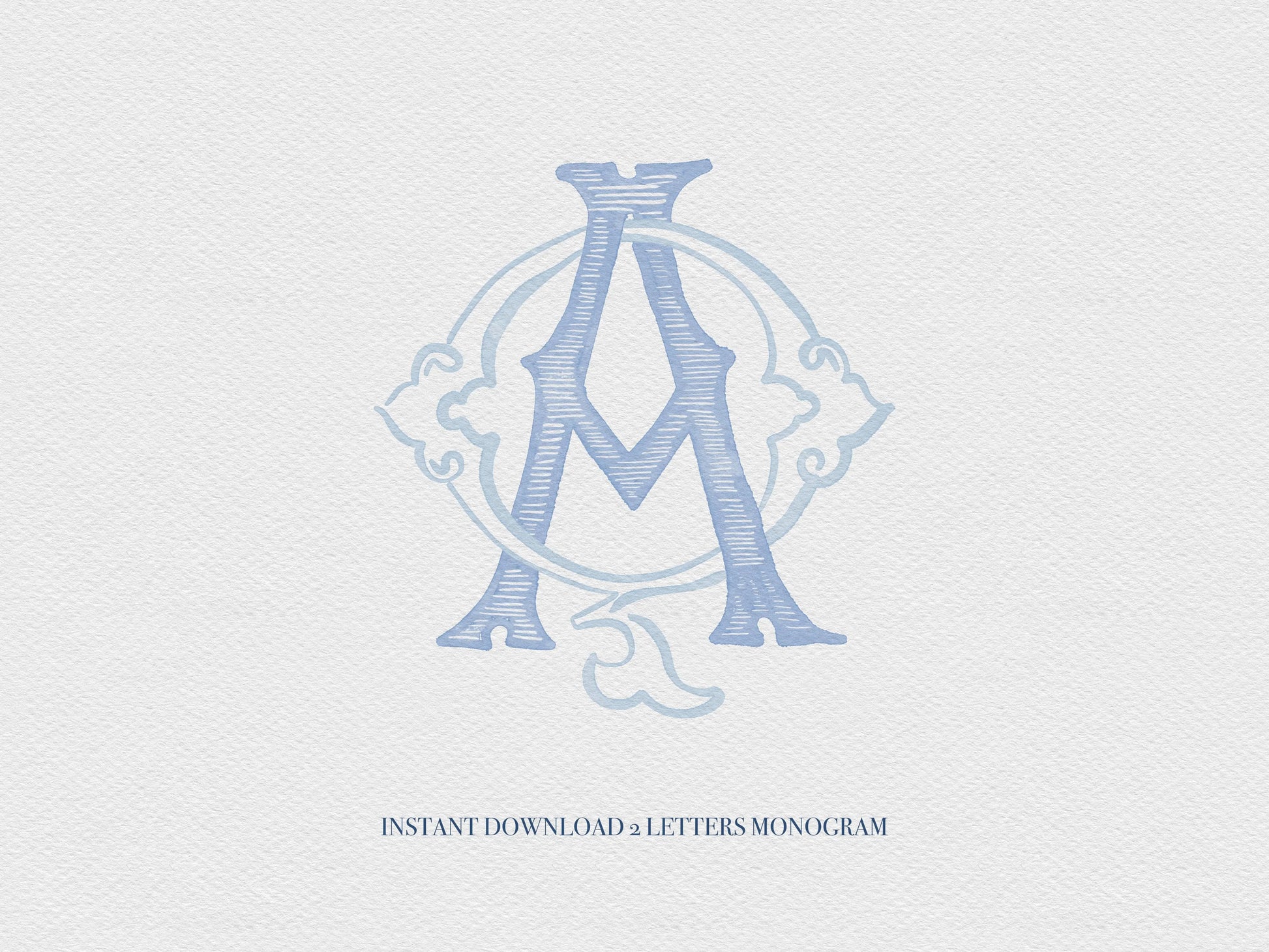 2 Letter Monogram with Letters AQ | Digital Download - Wedding Monogram SVG, Personal Logo, Wedding Logo for Wedding Invitations The Wedding Crest Lab