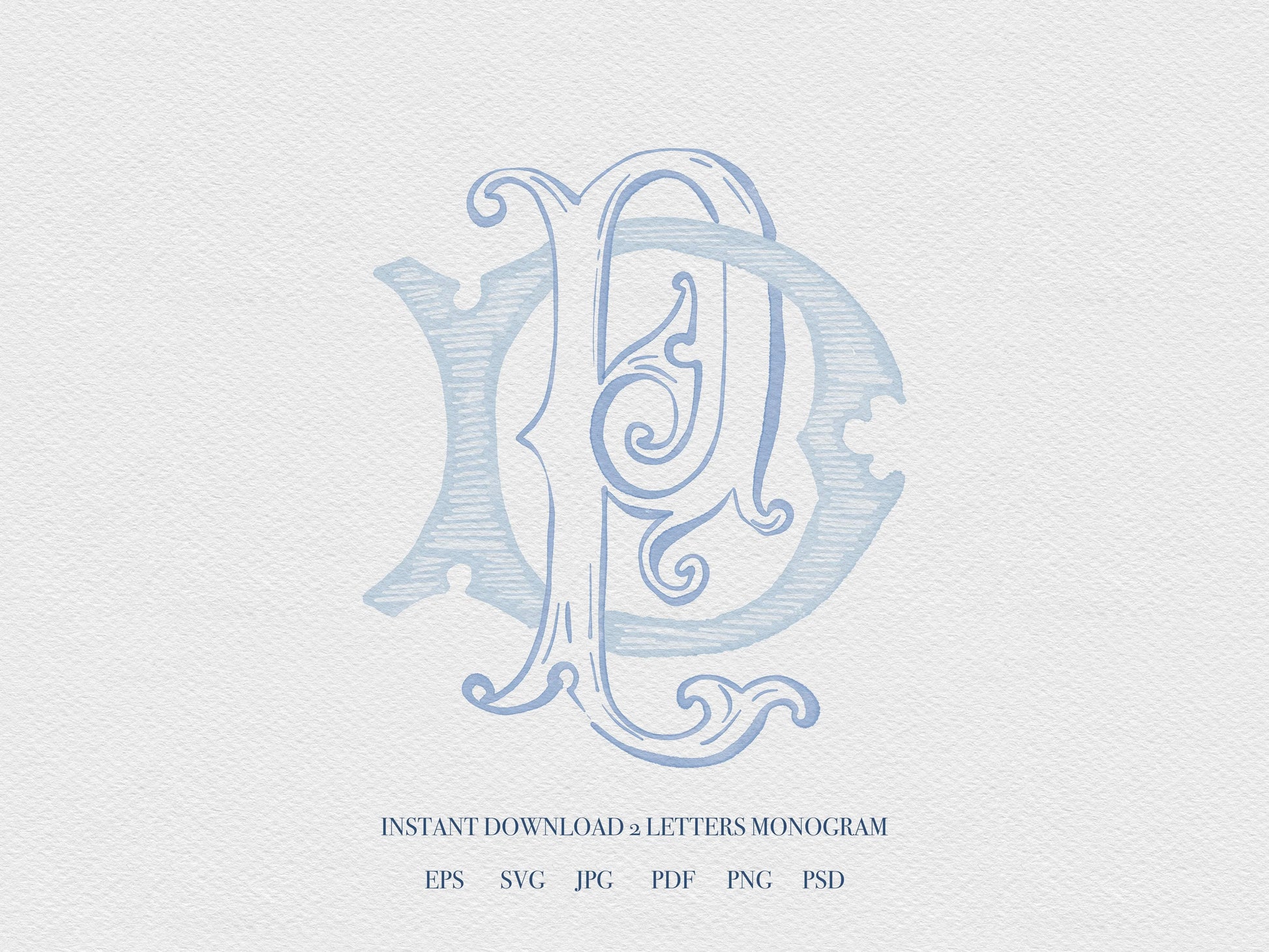 2 Letter Monogram with Letters DP | Digital Download - Wedding Monogram SVG, Personal Logo, Wedding Logo for Wedding Invitations The Wedding Crest Lab