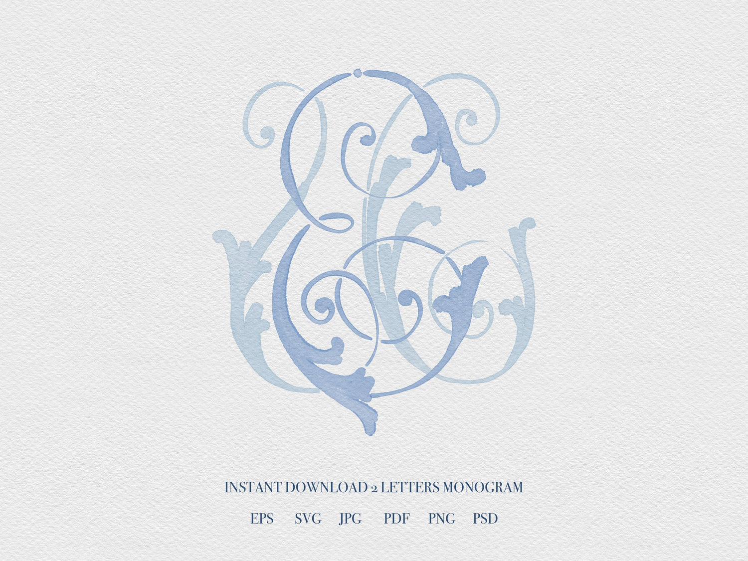 2 Letter Monogram with Letters EU | Digital Download - Wedding Monogram SVG, Personal Logo, Wedding Logo for Wedding Invitations The Wedding Crest Lab