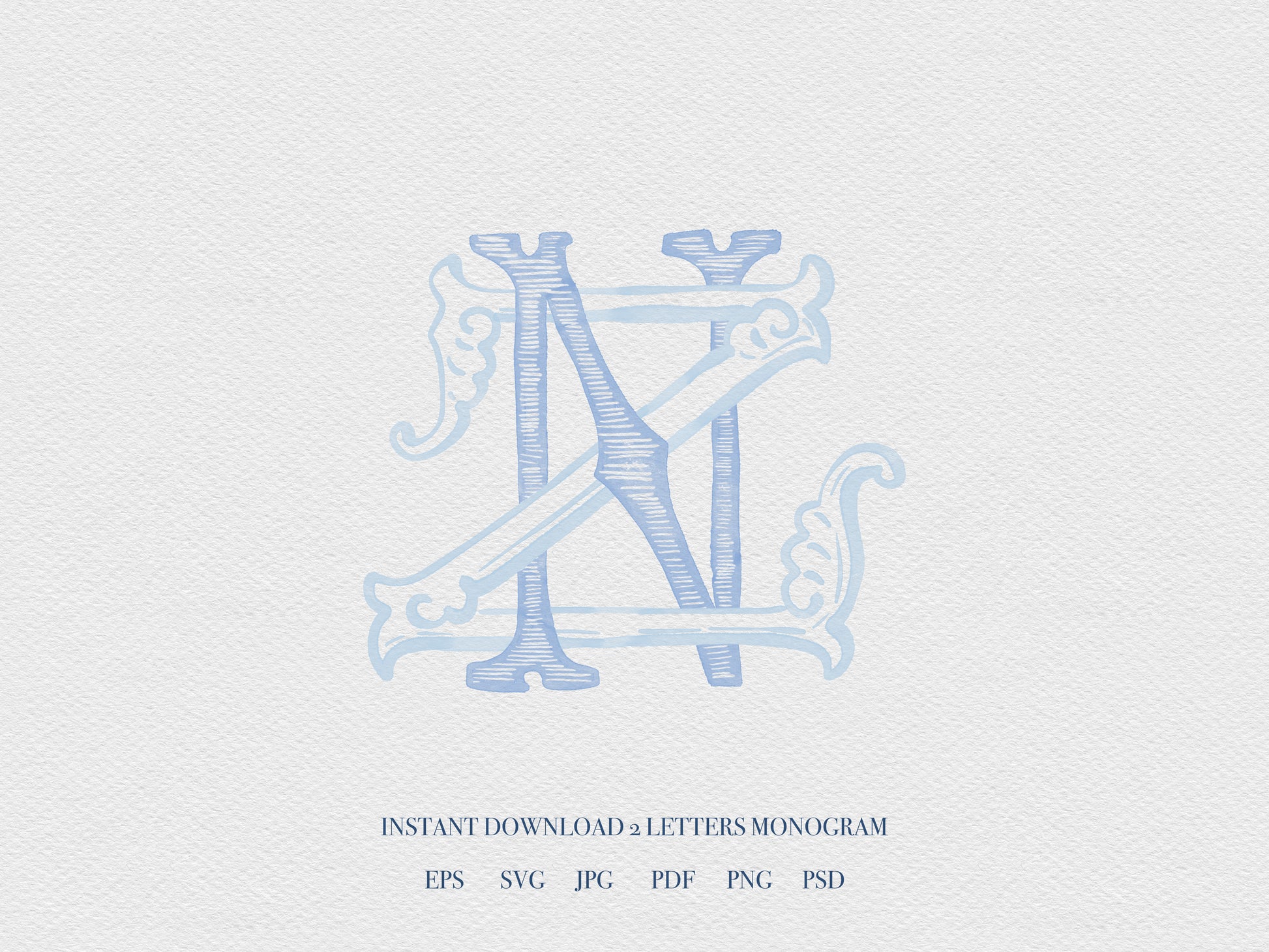 2 Letter Monogram with Letters NZ ZN | Digital Download - Wedding Monogram SVG, Personal Logo, Wedding Logo for Wedding Invitations The Wedding Crest Lab