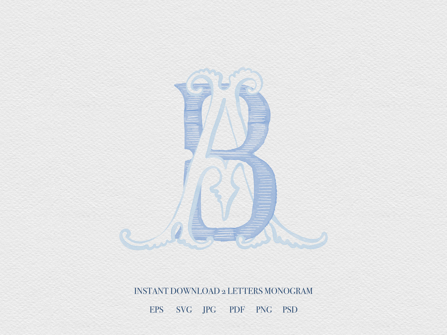 2 Letter Monogram with Letters AB | Digital Download - Wedding Monogram SVG, Personal Logo, Wedding Logo for Wedding Invitations The Wedding Crest Lab