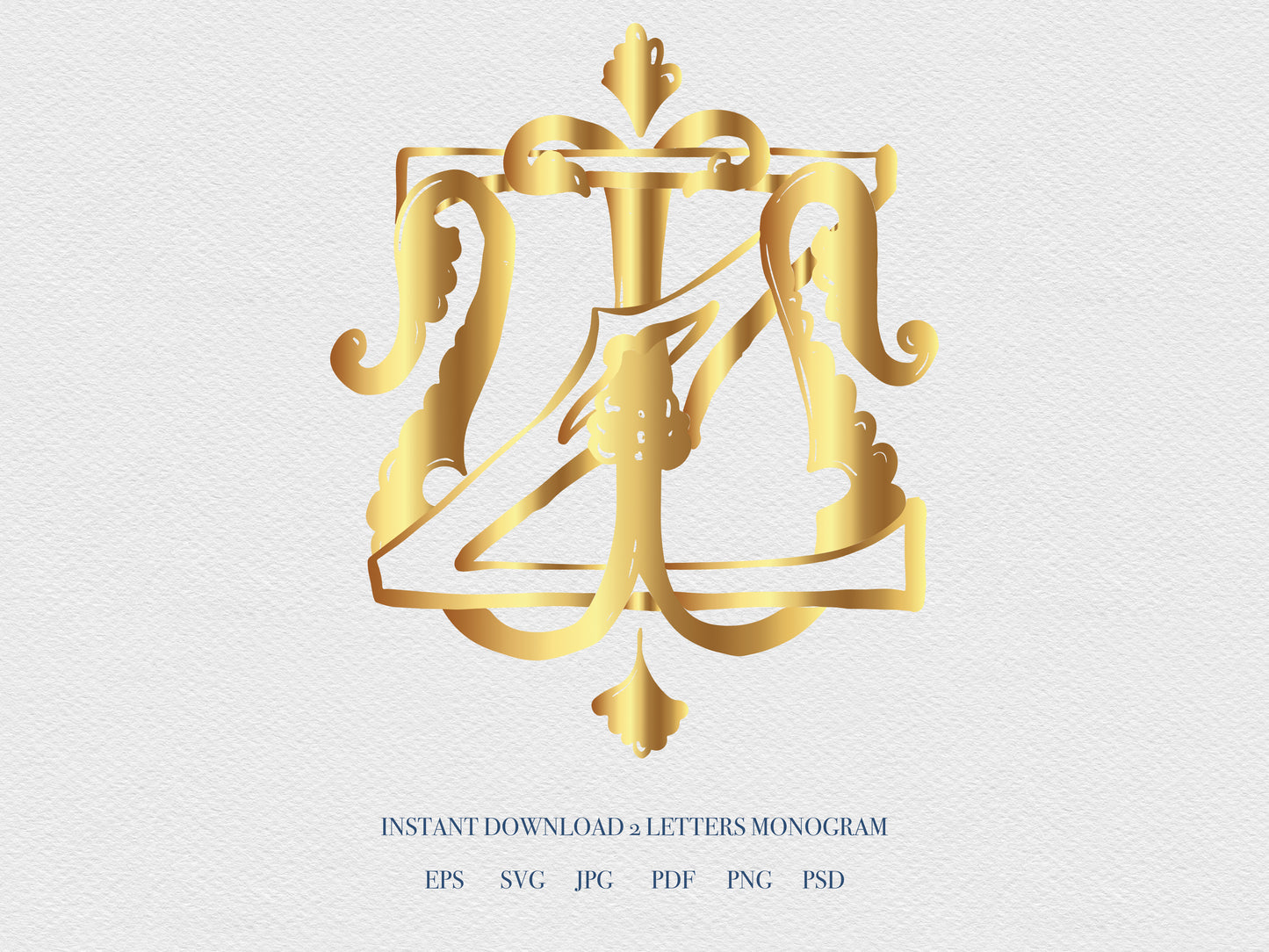2 Letter Monogram with Letters WZ ZW | Digital Download - Wedding Monogram SVG, Personal Logo, Wedding Logo for Wedding Invitations The Wedding Crest Lab