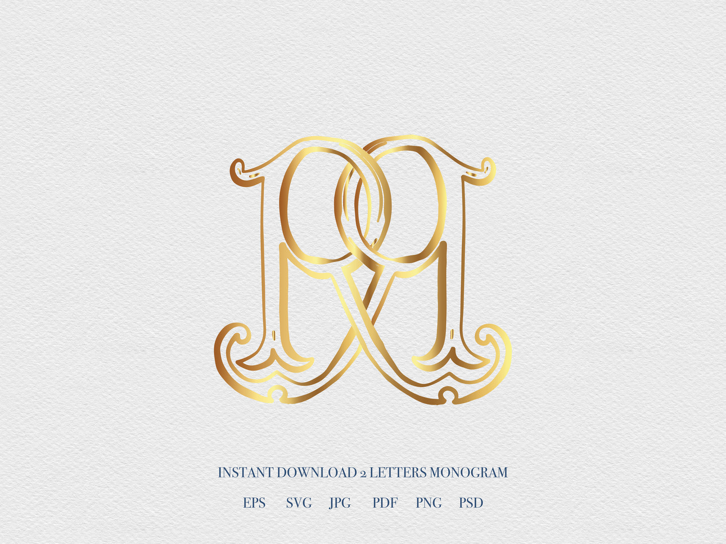 2 Letter Monogram with Letters RR | Digital Download - Wedding Monogram SVG, Personal Logo, Wedding Logo for Wedding Invitations The Wedding Crest Lab