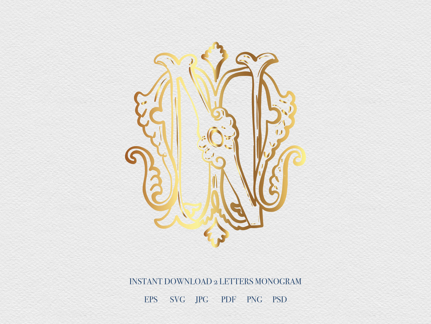 2 Letter Monogram with Letters MN NM | Digital Download - Wedding Monogram SVG, Personal Logo, Wedding Logo for Wedding Invitations The Wedding Crest Lab