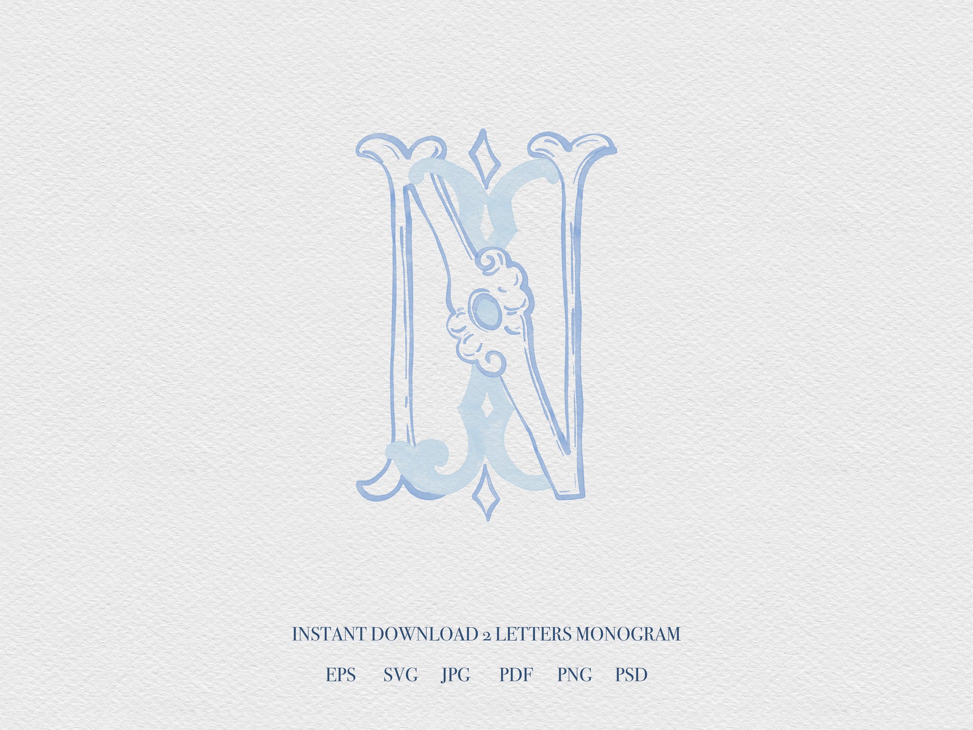 2 Letter Monogram with Letters JN NJ | Digital Download - Wedding Monogram SVG, Personal Logo, Wedding Logo for Wedding Invitations The Wedding Crest Lab