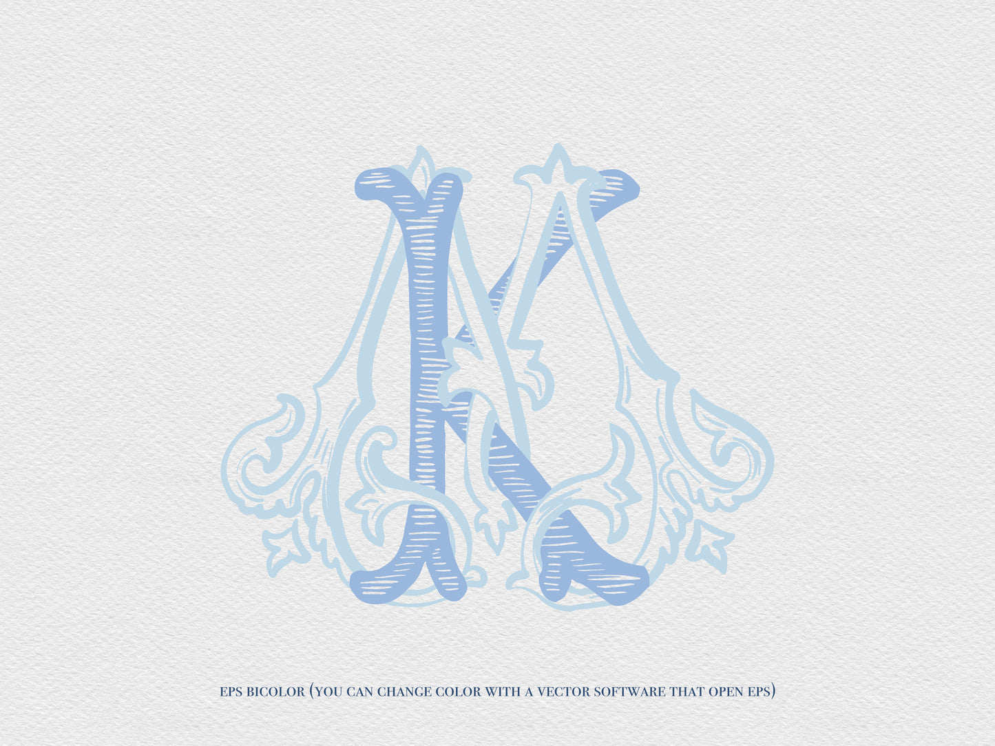 2 Letter Monogram with Letters KM MK | Digital Download - Wedding Monogram SVG, Personal Logo, Wedding Logo for Wedding Invitations The Wedding Crest Lab