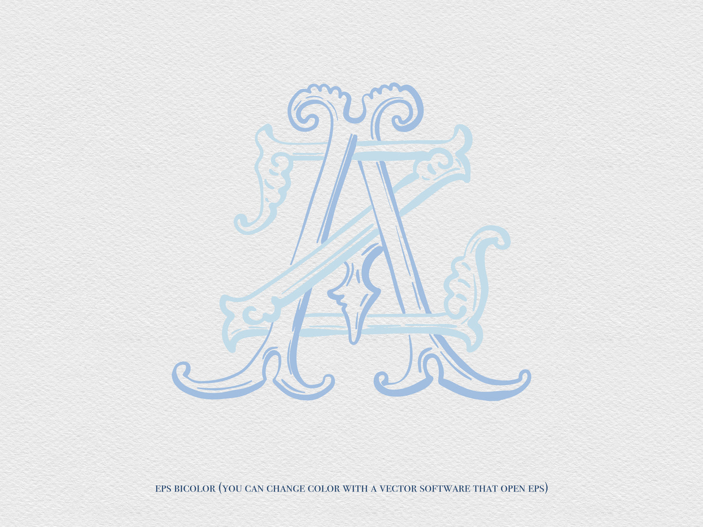 2 Letter Monogram with Letters AZ ZA| Digital Download - Wedding Monogram SVG, Personal Logo, Wedding Logo for Wedding Invitations The Wedding Crest Lab