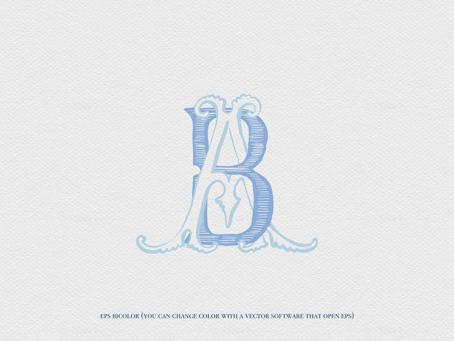 2 Letter Monogram with Letters AB BA  | Digital Download - Wedding Monogram SVG, Personal Logo, Wedding Logo for Wedding Invitations The Wedding Crest Lab