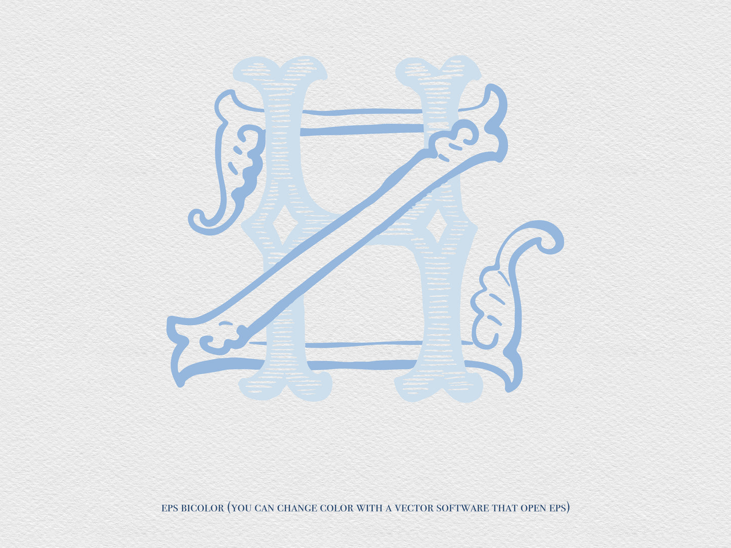 2 Letter Monogram with Letters HZ ZH | Digital Download - Wedding Monogram SVG, Personal Logo, Wedding Logo for Wedding Invitations The Wedding Crest Lab