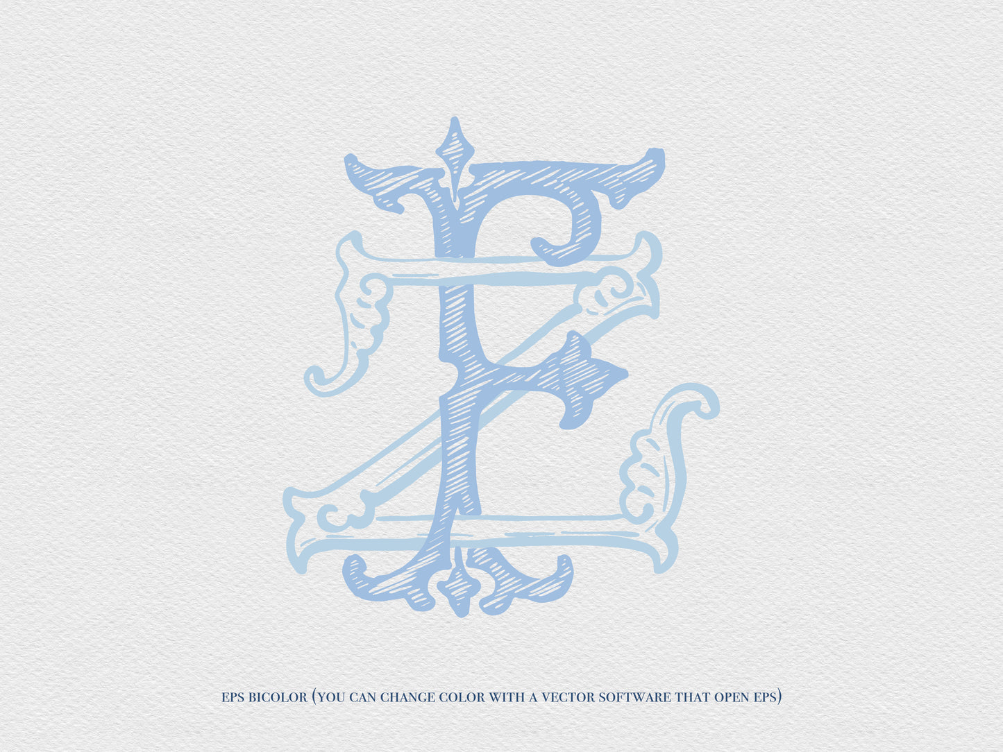 2 Letter Monogram with Letters FZ ZF | Digital Download - Wedding Monogram SVG, Personal Logo, Wedding Logo for Wedding Invitations The Wedding Crest Lab