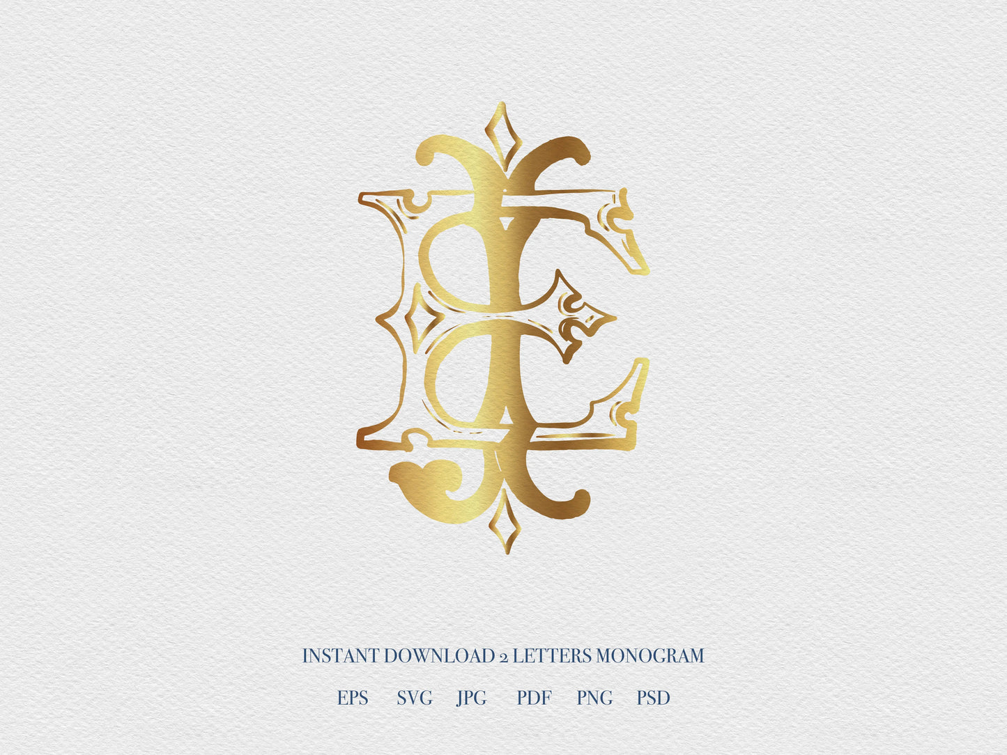 2 Letter Monogram with Letters EJ | Digital Download - Wedding Monogram SVG, Personal Logo, Wedding Logo for Wedding Invitations The Wedding Crest Lab