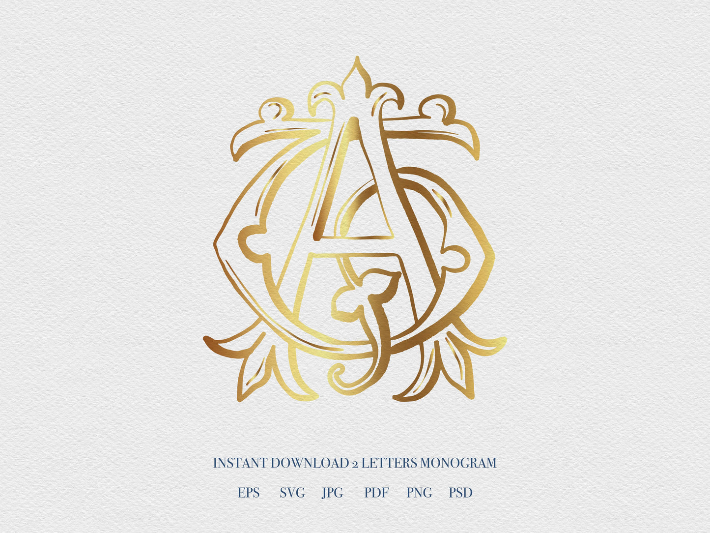 2 Letter Monogram with Letters TA | Digital Download - Wedding Monogram SVG, Personal Logo, Wedding Logo for Wedding Invitations The Wedding Crest Lab